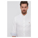 Košile Polo Ralph Lauren pánské, bílá barva, slim, s límečkem button-down