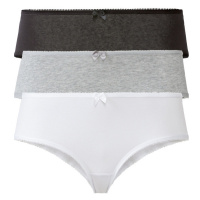 esmara® Dámské kalhotky s BIO bavlnou, 3 kusy (černá/šedá/bílá)