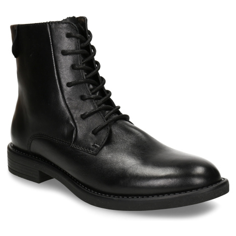 Černá dámská kožená kotníková obuv