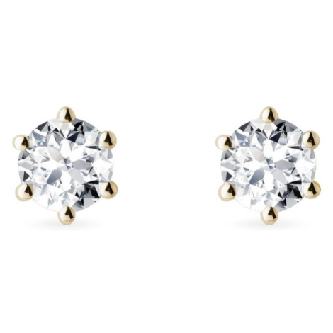 1ct diamantové zlaté náušnice KLENOTA