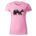 DOBRÝ TRIKO Dámské tričko s potiskem Medvěd Barva: Růžová
