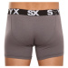 3PACK pánské boxerky Styx long sportovní guma tmavě šedé (3U1063)