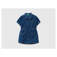 Benetton, Denim Shirt Dress With Collar