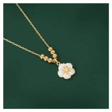 JAY Náhrdelník s perleťovým květem Émilie JAY-0054-H04-201 Zlatá 39 cm + 5 cm (prodloužení)