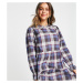 Wednesday's Girl mini smock dress with tiered skirt and collar in vintage check-Navy