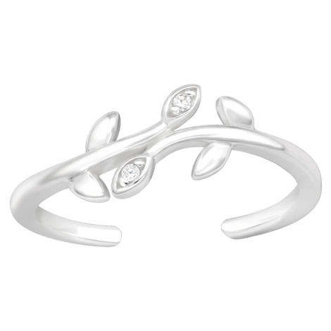 OLIVIE Stříbrný prsten NA NOHU VĚTVIČKA 5775
