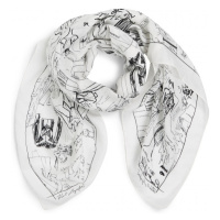 Šála karl lagerfeld k/archive sketch aop scarf bílá