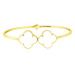 GEMMAX Jewelry Atraktivní zlatý náramek Čtyřlístek s bílým onyxem ve stylu Vintage délka UNI 16 