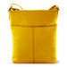 Žlutá dámská kožená zipová crossbody kabelka Jenny Arwel