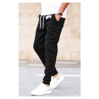Madmext 3-Thread Marked Black Men's Tracksuit 5427