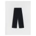 Reserved - Bavlněné kalhoty s knoflíky - Černý