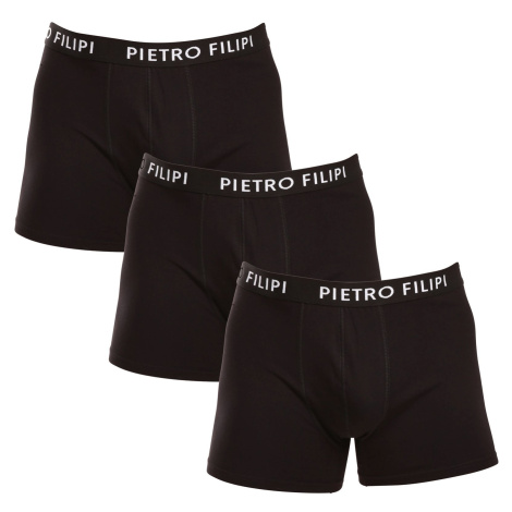 3PACK pánské boxerky Pietro Filipi černé (3BCL002)