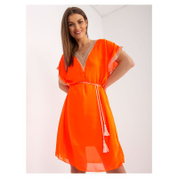 Fluo oranžové vzdušné letní šaty jedné velikosti
