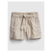 Béžové holčičí dětské kraťasy high-rise paperbag waist shorts GAP