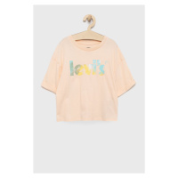 Dětské bavlněné tričko Levi's růžová barva