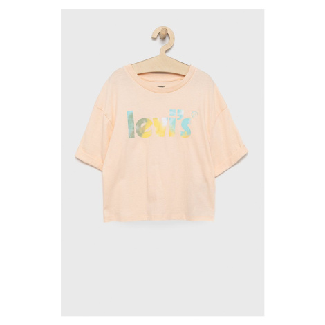 Dětské bavlněné tričko Levi's růžová barva Levi´s