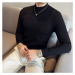 Zimní texturovaný svetr se stojáčkem a dlouhým rukávem