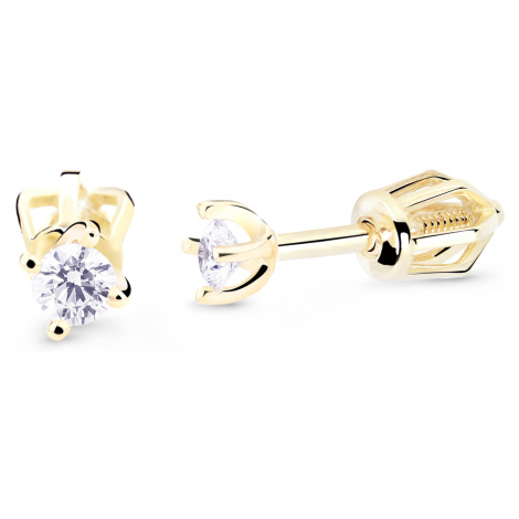 Cutie Diamonds Minimalistické peckové náušnice ze žlutého zlata s brilianty DZ8014-30-00-X-1 Cutie Jewellery