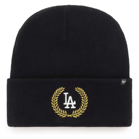 Čepice s vlněnou směsí 47brand Mlb Los Angeles Dodgers černá barva, 47 Brand