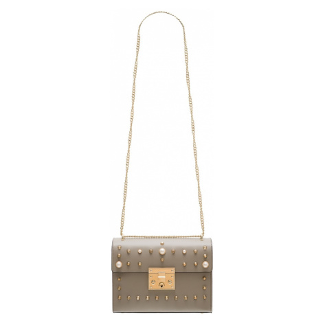 Dámská kožená crossbody kabelky s perličkami - šedá Glamorous