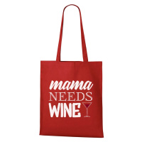 DOBRÝ TRIKO Nákupní taška Mama needs wine Barva: Červená