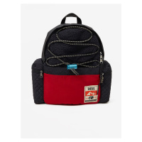 Červeno-černý pánský batoh s umělým kožíškem Diesel