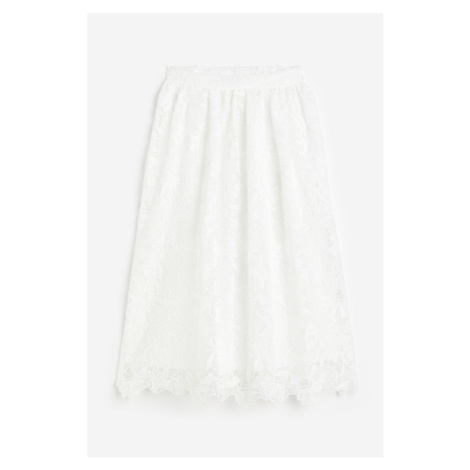H & M - Áčková sukně z krajky - bílá H&M