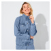 Blancheporte Džínová oversize bunda z kolekce Lulu la nantaise sepraná modrá