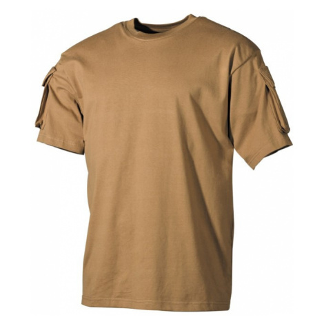 Tričko US T-Shirt s kapsami na rukávech 1/2 okrové Max Fuchs