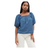 GAP V-SS DENIM Dámský top, modrá, velikost