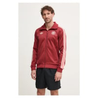 Mikina adidas Originals F.C. BAYERN pánská, vínová barva, vzorovaná, IY0047