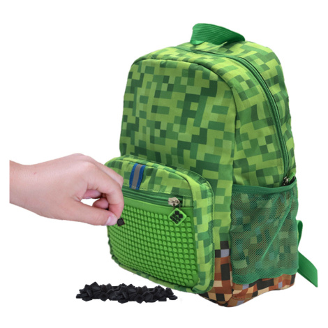 PIXIE CREW dětský batoh Adventure zelená kostka