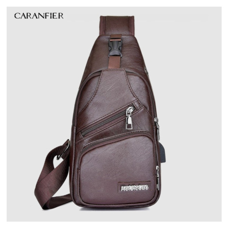 Pánský kožený batoh messenger taška na rameno CARANFLER