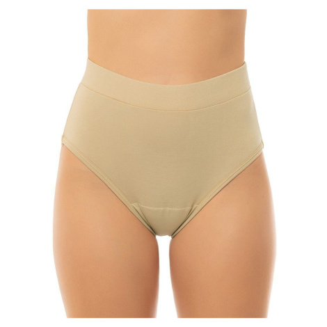Menstruační kalhotky z bambusu extra vysoké pohodlné - tělová barva sací třída Střední Ecomodi