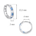 GEMMAX Jewelry Náušnice kroužky z bílého zlata s bílými a bledě modrými zirkony Ø 12,5 mm GLEWM-