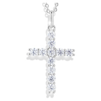 Modesi Blyštivý stříbrný náhrdelník Křížek M00441 (řetízek, přívěsek)