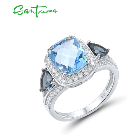 Stříbrný prsten s masivním modrým kamenem FanTurra