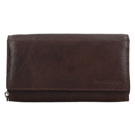 Dámská kožená peněženka SendiDesign Aneta - tmavě hnědá Sendi Design