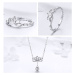 Stříbrný set náhrdelník náušnice a prsten květ lotosu ZHS067 LOAMOER