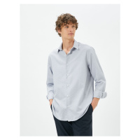 Koton Basic Shirt Classic Collar Minimal Patterned Buttoned Non Iron