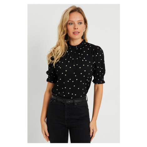 Cool & Sexy Women's Polka Dot Blouse Black