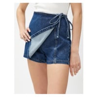 Koton Denim Shorts Skirt Mini Tie Detail Cotton