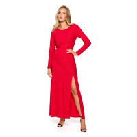 model 18004684 Maxi šaty s dlouhými rukávy červené - Moe