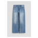 H & M - Loose Fit Wide Leg Low Jeans - modrá