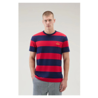 Tričko woolrich striped t-shirt červená