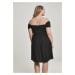 Dámské šaty // Urban Classics Ladies Smoked Off Shoulder Dress black