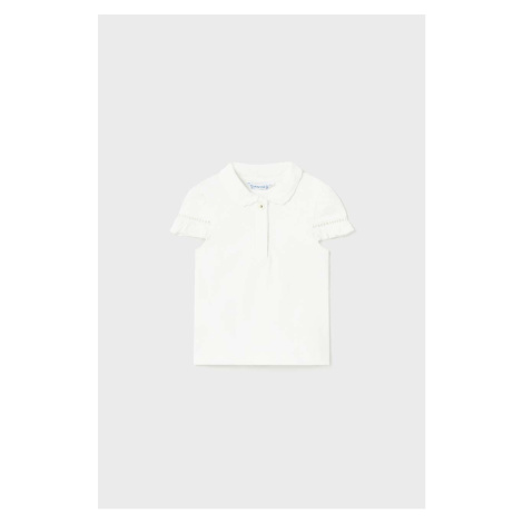 Kojenecké tričko Mayoral bílá barva, s límečkem