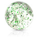 Plastová průhledná kulička na piercing se zelenými flitry, 5 mm, sada 10 ks