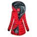 Zimní prošívaná bunda s kapucí červená