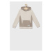 Dětská mikina Abercrombie & Fitch béžová barva, s kapucí, hladká